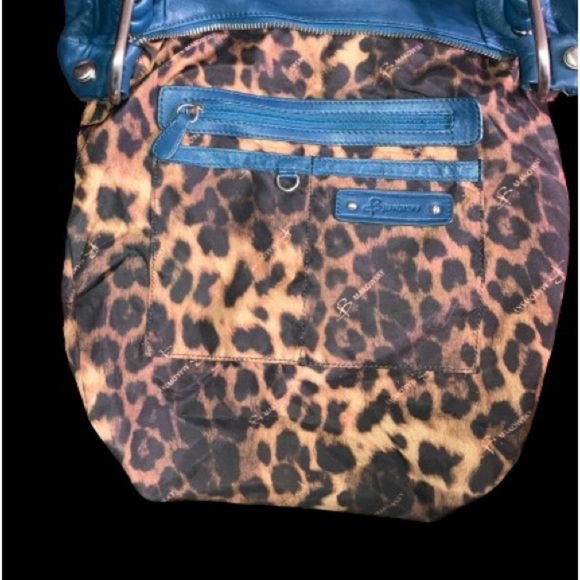 B Makowsky, turquoise leather satchel shoulder bag - Picture 6 of 8